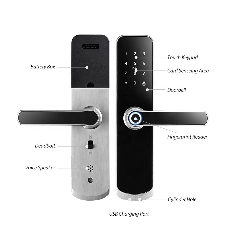 Tediton  Electric Biometric Fingerprint Card Code Combination Smart electronic Door Lock inteligente wifi app fechadura digital