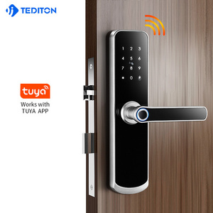 home security google alexa cerradura electronica iot keypad door handle  wifi security tuya digital smart door lock zigbee