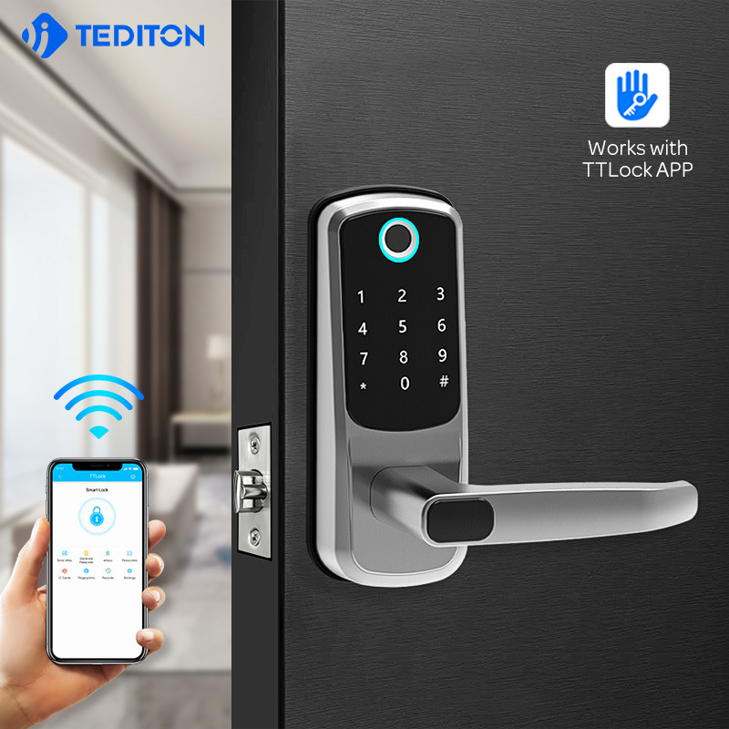 Safety Electric APP Fingerprint Card Code Combination Smart Door Lock with Touch-Screen Keypad