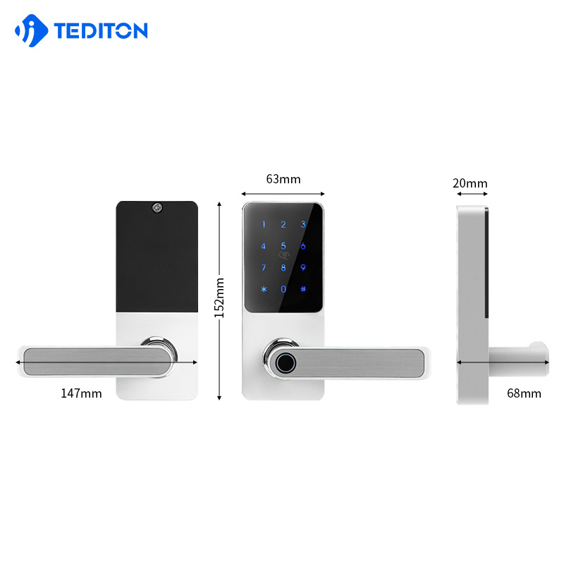 Wiif Fingerprint Password Rfid Card Keyless Universal Electronic Handle Smart Lock with TTlock APP