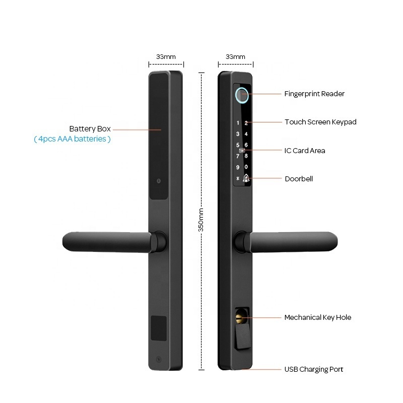 Waterproof Outdoor Digital Biometric Smart Fingerprint door lock for Hotel Airbnb Apartment Home