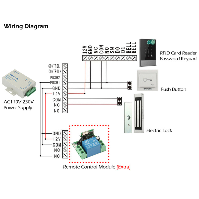 Special Offer Rfid Keypad Access Control Kit Electric Strike Lock for Frameless Glass Door