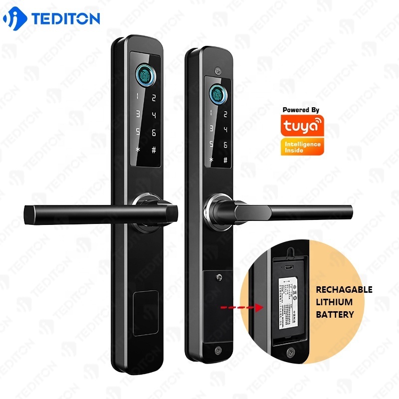 Stainless Steer Fingerprint Lock Double Fingerprint System Sliding Door Lock with Wifi Tuya APP Smart Lock Waterproof