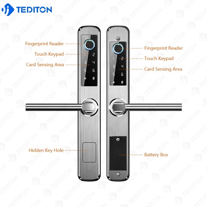 Stainless Steer Fingerprint Lock Double Fingerprint System Sliding Door Lock with Wifi Tuya APP Smart Lock Waterproof