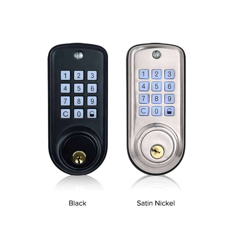 Tediton Zinc Alloy Gate Metal Deadbolt Lock Keypad Mechanical Key Combination Deadbolt Smart Door Lock