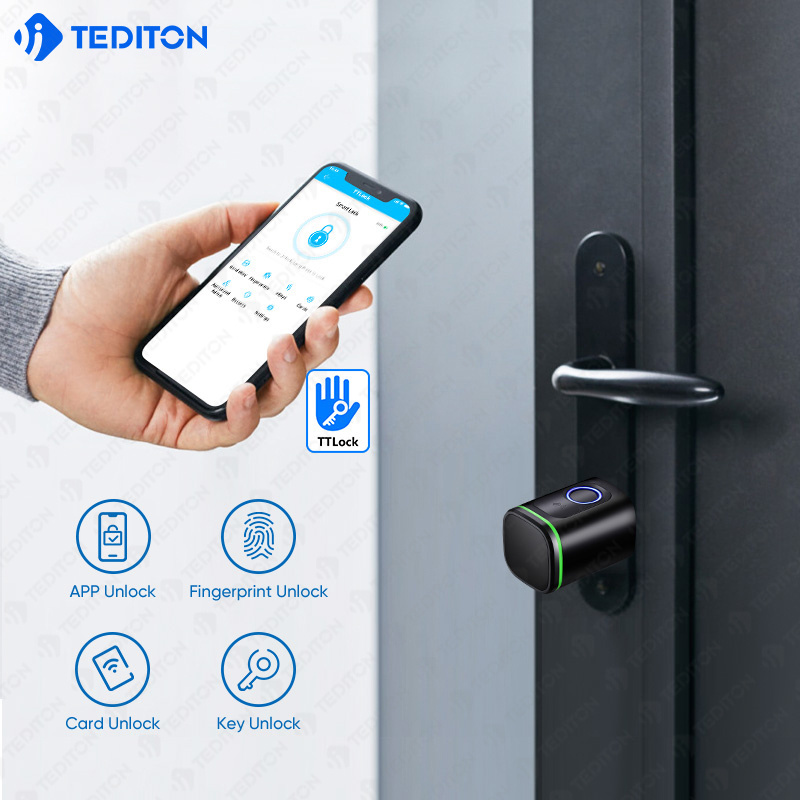 Fechadura Digital OEM Euro smart cylinder pin Card Digital Key Adjustable Cylinder Size TTlock APP Fingerprint Door Lock