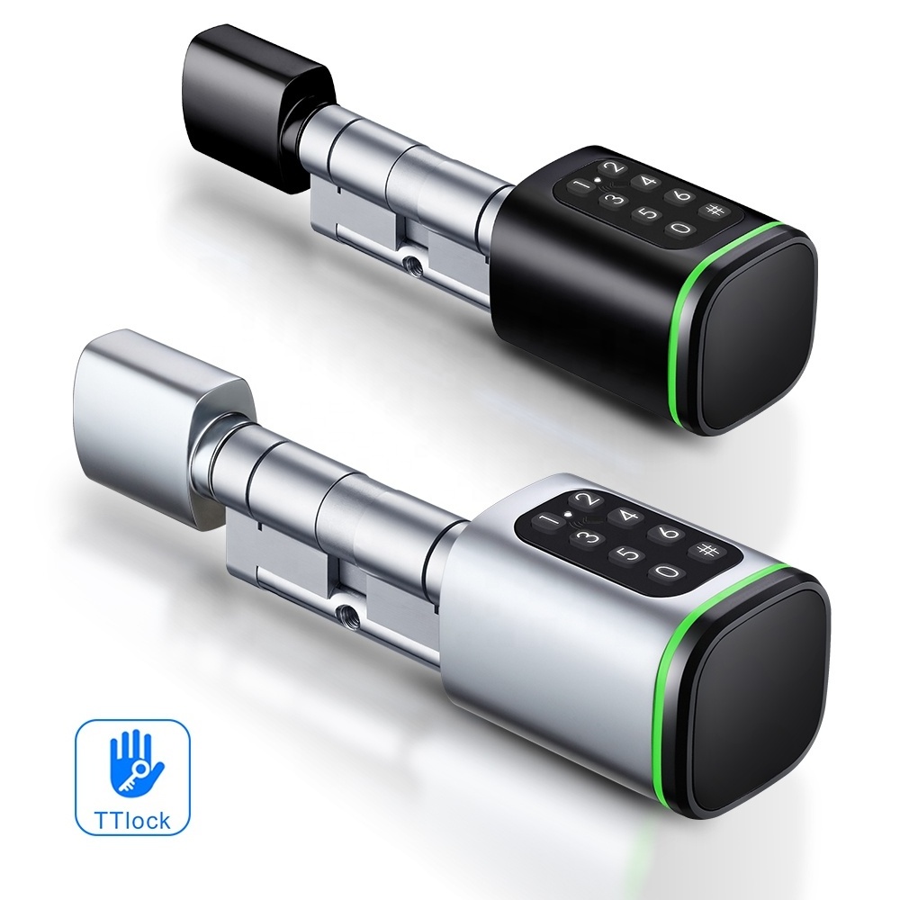 Tediton Euro Cylinder Door Lock Stock in Europe TTlock APP Adjustable Cylinder Size Waterproof Smart Cylinder Lock