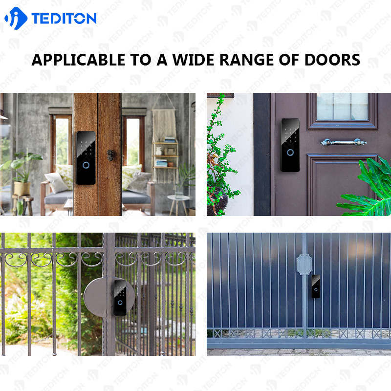 Tediton Waterproof Fingerprint Lock Double Key WiFi Tuya TTlock app Electronic Double side Smart Door Lock