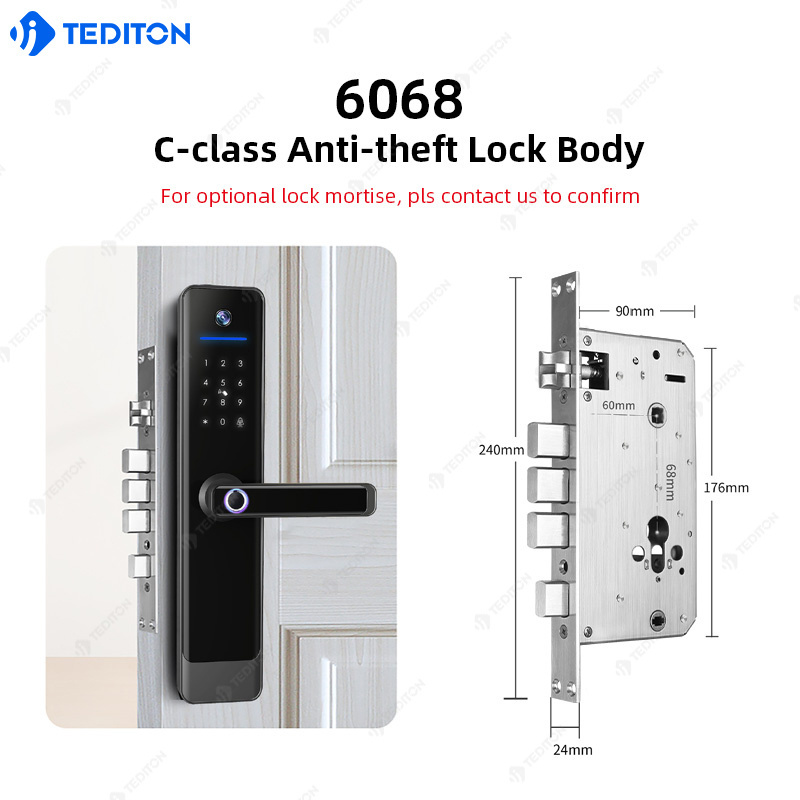 Fechadura Digital Smart Camera Door Lock with Tuya Wifi and 2-way audio video Doorbell & Invisible screen