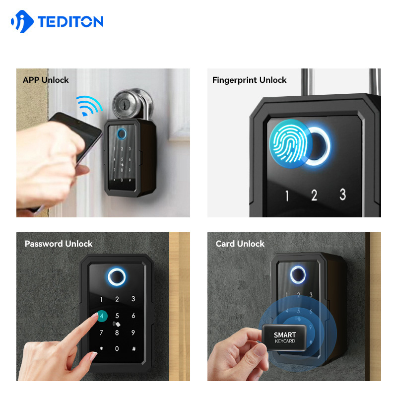 Tediton fingerprint password IC card security app wifi safe oem ttlock key smart lock box