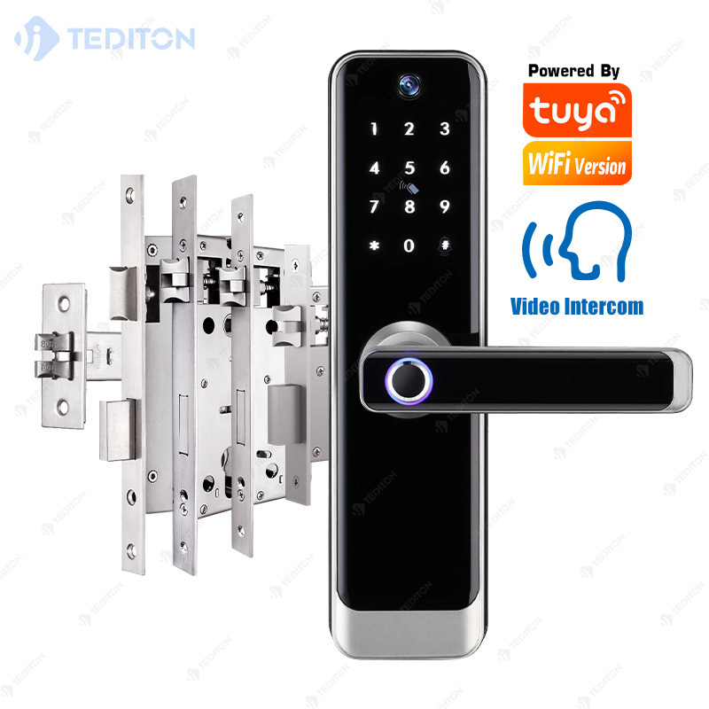 Fechadura Digital New Design Safety ttlock App Tuya WiFi Smart Electric Digital Door Lock Waterproof Fingerprint Door Locks