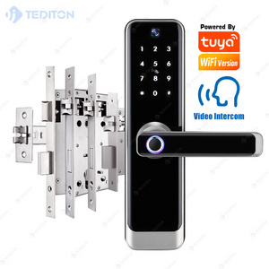 Fechadura Digital New Design Safety ttlock App Tuya WiFi Smart Electric Digital Door Lock Waterproof Fingerprint Door Locks