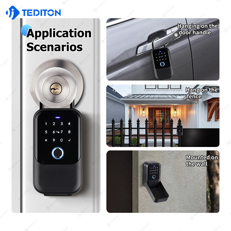 Tuya TTLock Outdoor Wall Mounted Safe key box Password Combination Electronic Digital smart fingerprint padlock