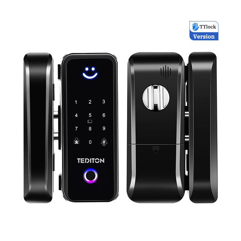 Tediton zinc alloy security double bolt rfid code wifi Remote Control ttlock app Fingerprint smart lock for sliding glass door