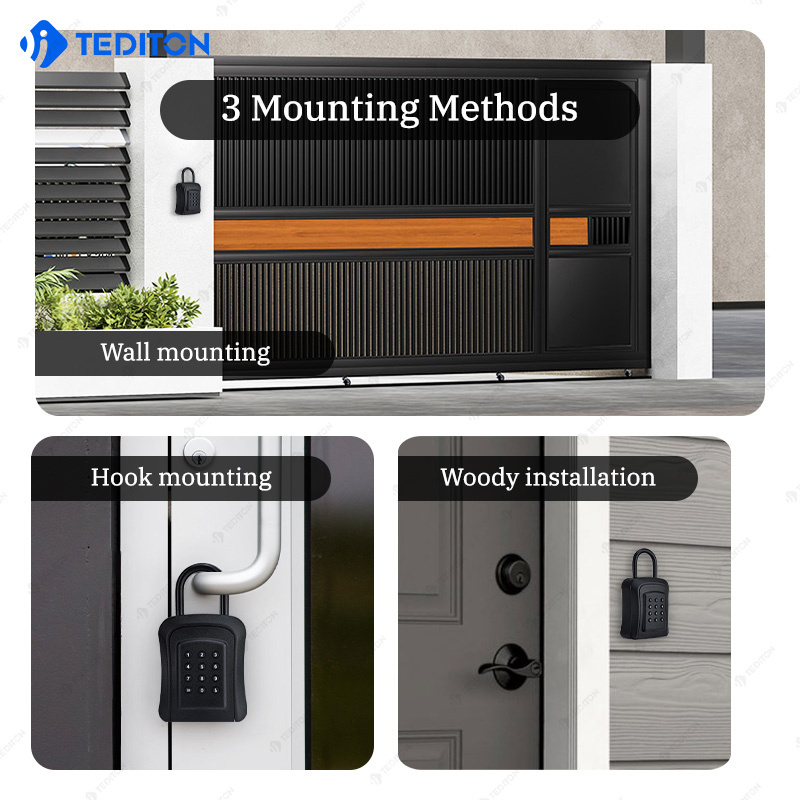 TEDITON Wall Mounted Portable Safe Storage Hide serrure de porte intelligente Safe Digital Code App Control Smart Key Box