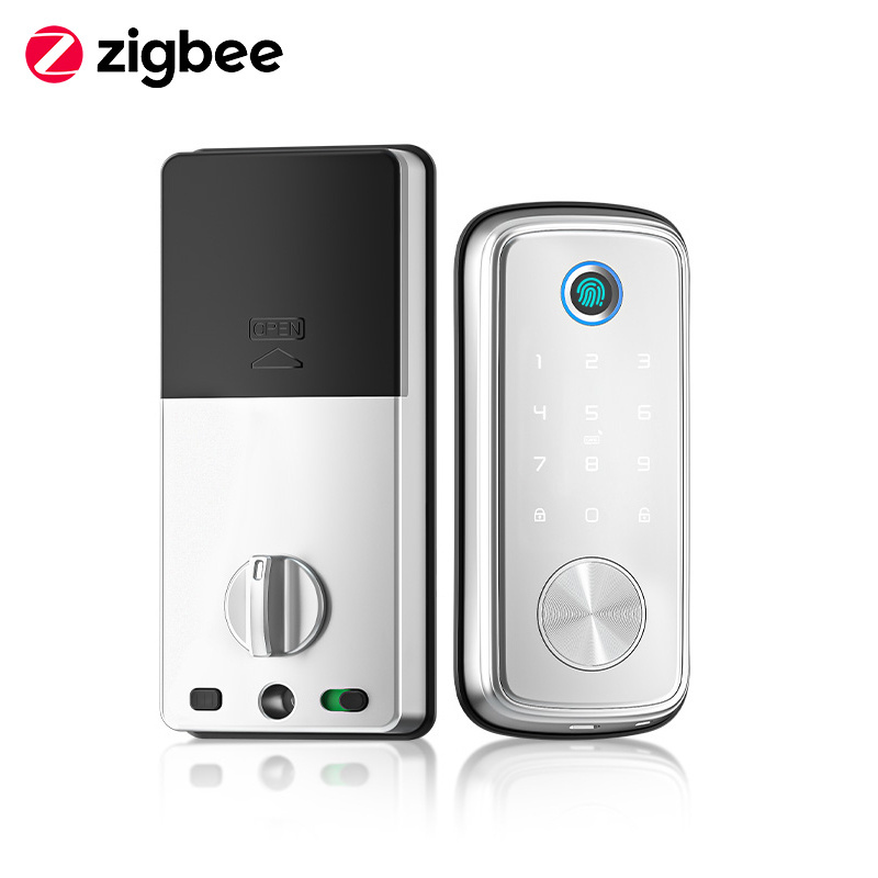 Wifi Zigbee Mobile App Smart Home Electronic Deadbolt Door Lock Fingerprint Digital Handle Keyless Tuya Smart Lock