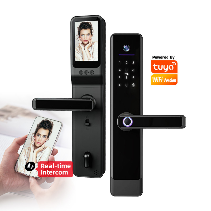 Tediton Electric Handle Lock Tuya Smart Home Door Lock Smartlock Smart Door Lock With Camera And Fingerprint