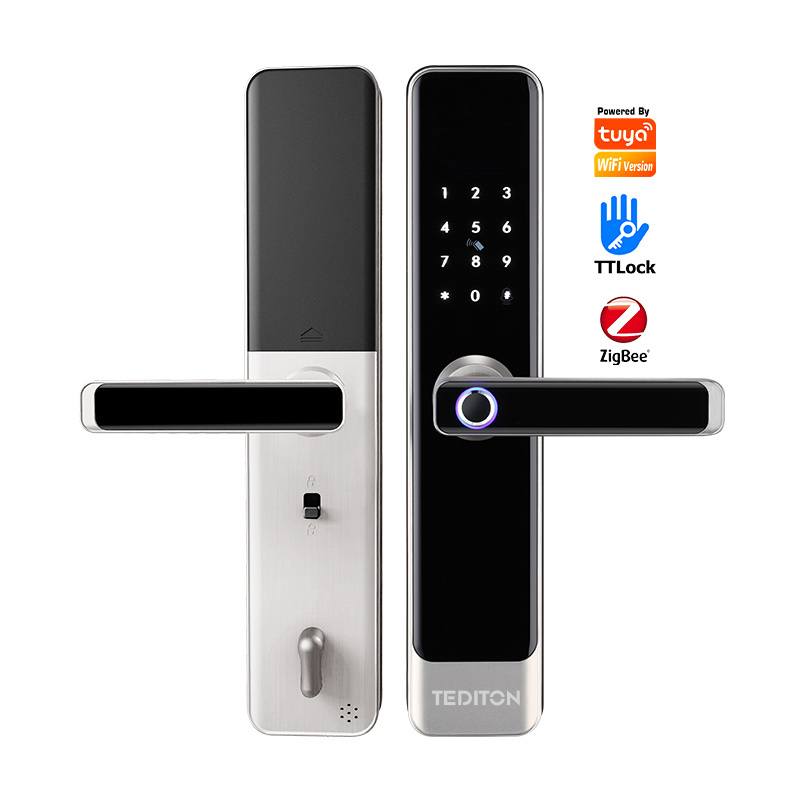 Tediton Security Keyless Wifi  TTlock Tuya APP Digital Smart Finger print door lock cerraduras inteligentes puerta interior