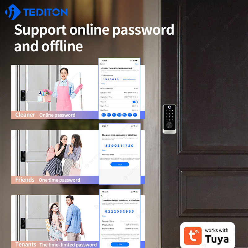 Cerraduras Electronica Security locks Cerraduras Inteligentes Tuya Wifi Door Lock Digital Waterproof Smart Deadbolt Lock