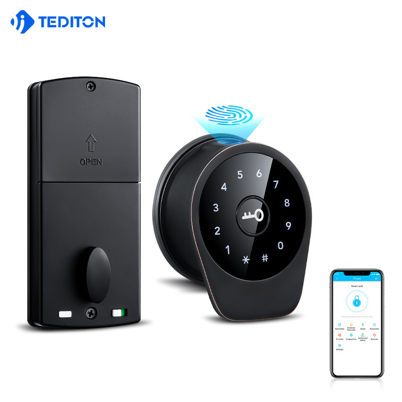 Upgrade Smartphone Wifi Digital Commercial Biometric Fingerprint Keypad smart door lock by TTlock APP