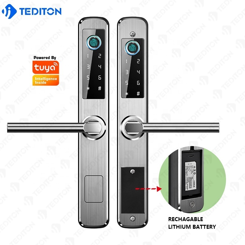 Wifi Tuya APP Fingerprint Lock Double Fingerprint System 304 Stainless Steer Sliding Door Lock with  Smart Lock Waterproof