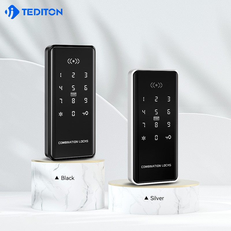 Tediton Rfid Electronic Password Ttlock Furniture Panel Drawer Office Safety desk smart biometric fingerprint drawer lock