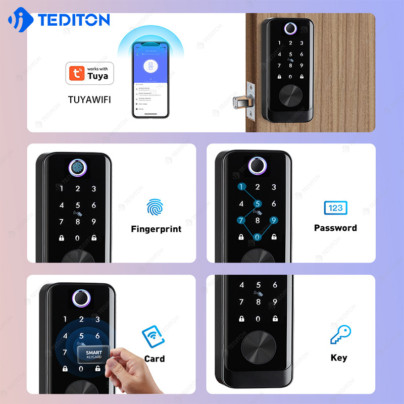 Cerraduras Electronica Security locks Cerraduras Inteligentes Tuya Wifi Door Lock Digital Waterproof Smart Deadbolt Lock