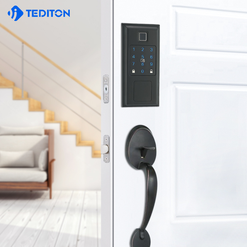 Tediton Keyless WiFi Automatic Digital  Biometric Fingerprint Door Lock with TTlock APP Keypad