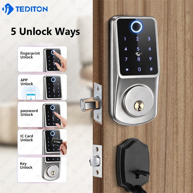 Hotel Room Control System Keypad TTlock APP Electric Door Lock for Airbnb Apartment Smart Deadbolt Lock