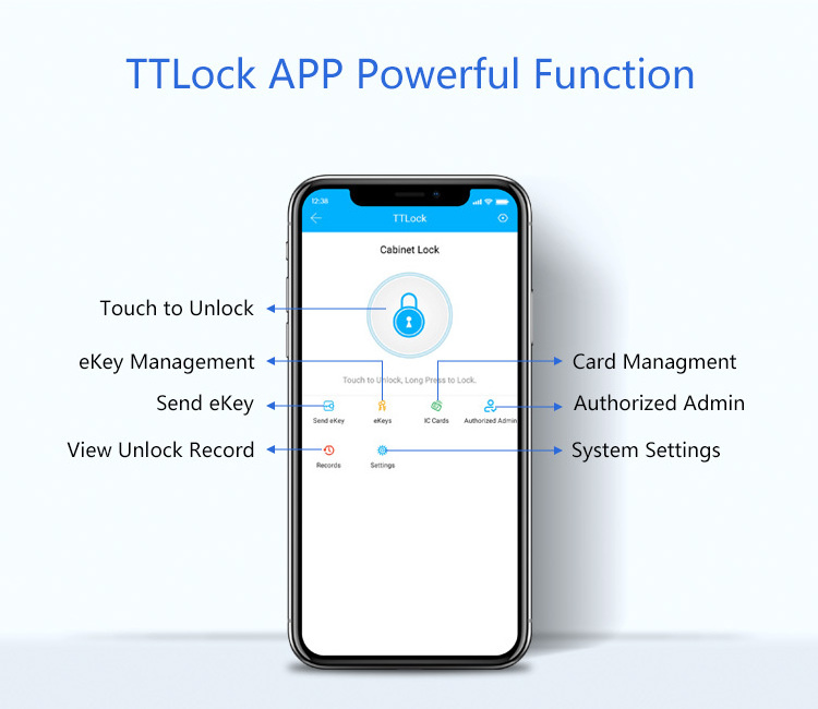 Tediton Ttlock APP rfid password smart biometric wireless drawer lock spa electronic digital security cabinet lock