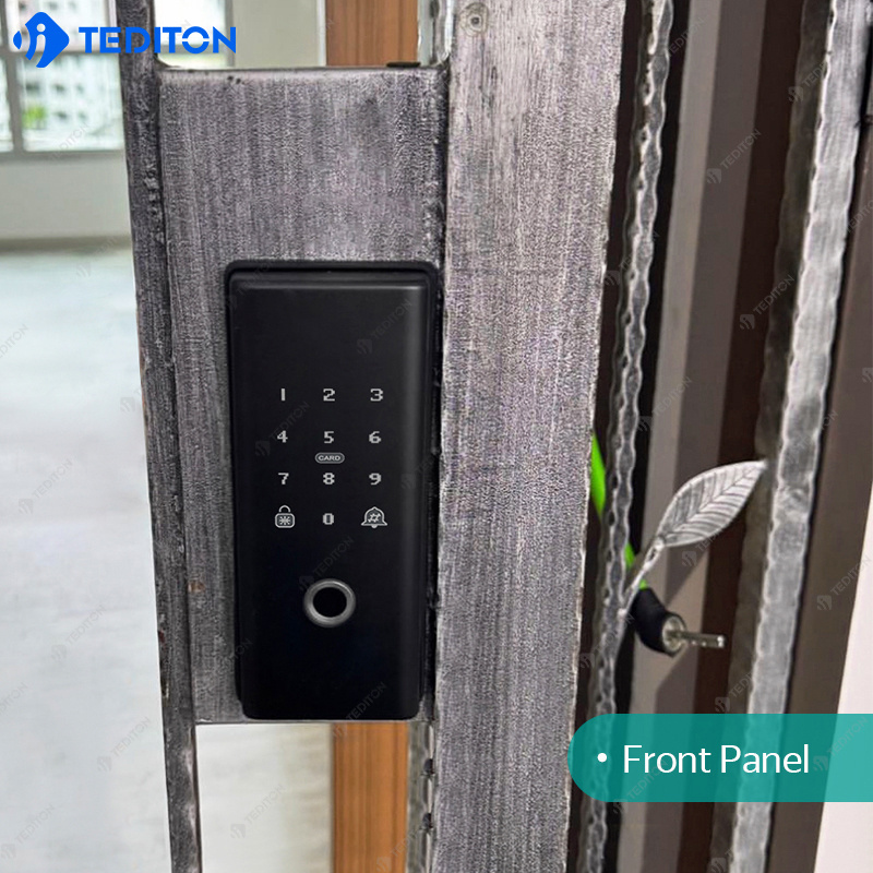 Electronic Induction Digital Smart Door Lock Villa Tuya Smart Iron Fence Door Double-sided Fingerprint Password Lock