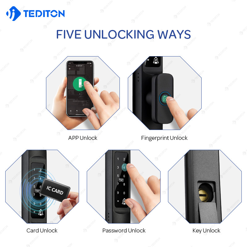 IP65 Waterproof Outdoor Aluminum Sliding Door Lock Digital Password TTlock Tuya Wifi Smart Lock For Aluminum Door