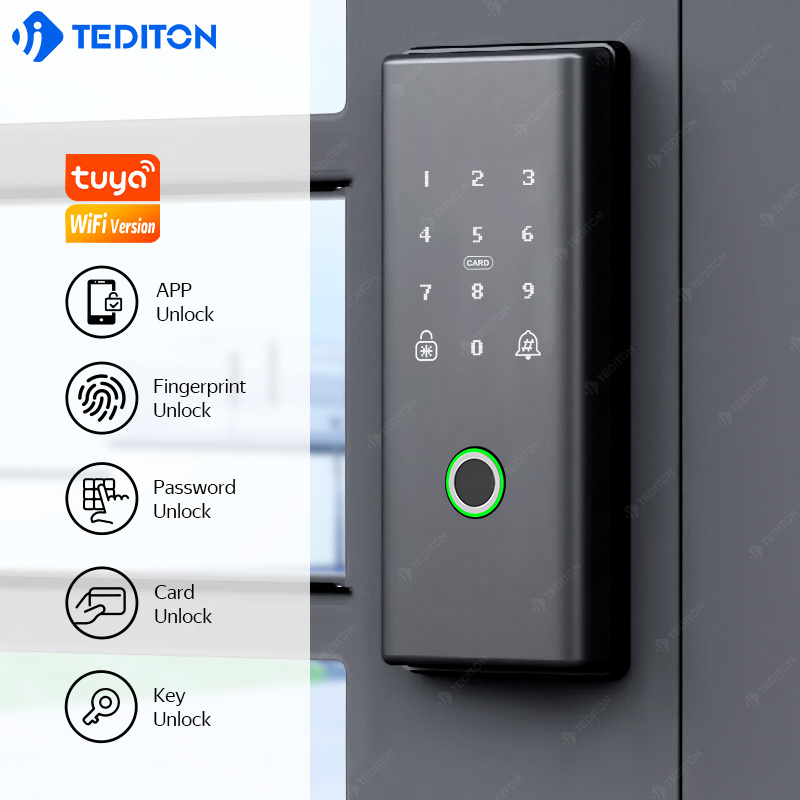 Electronic Induction Digital Smart Door Lock Villa Tuya Smart Iron Fence Door Double-sided Fingerprint Password Lock