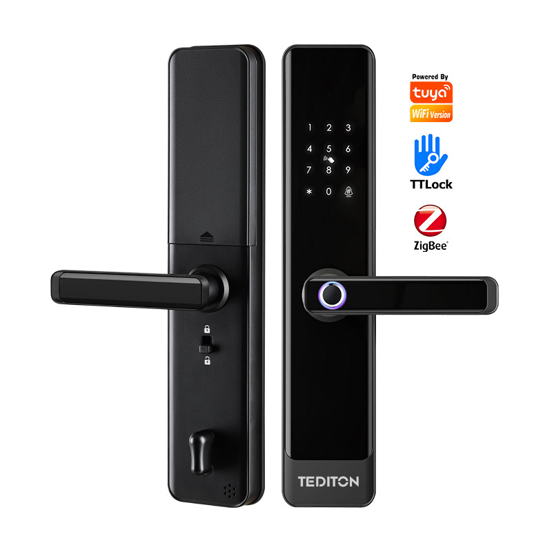 Tediton Security Keyless Wifi  TTlock Tuya APP Digital Smart Finger print door lock cerraduras inteligentes puerta interior