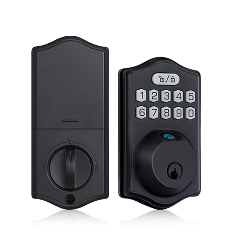 Heavy Duty Wireless Fingerprint Keypad Deadbolt Bronze Door Knob Combo Smart Digital Keyless Keypad Door Lock For Home Apartment