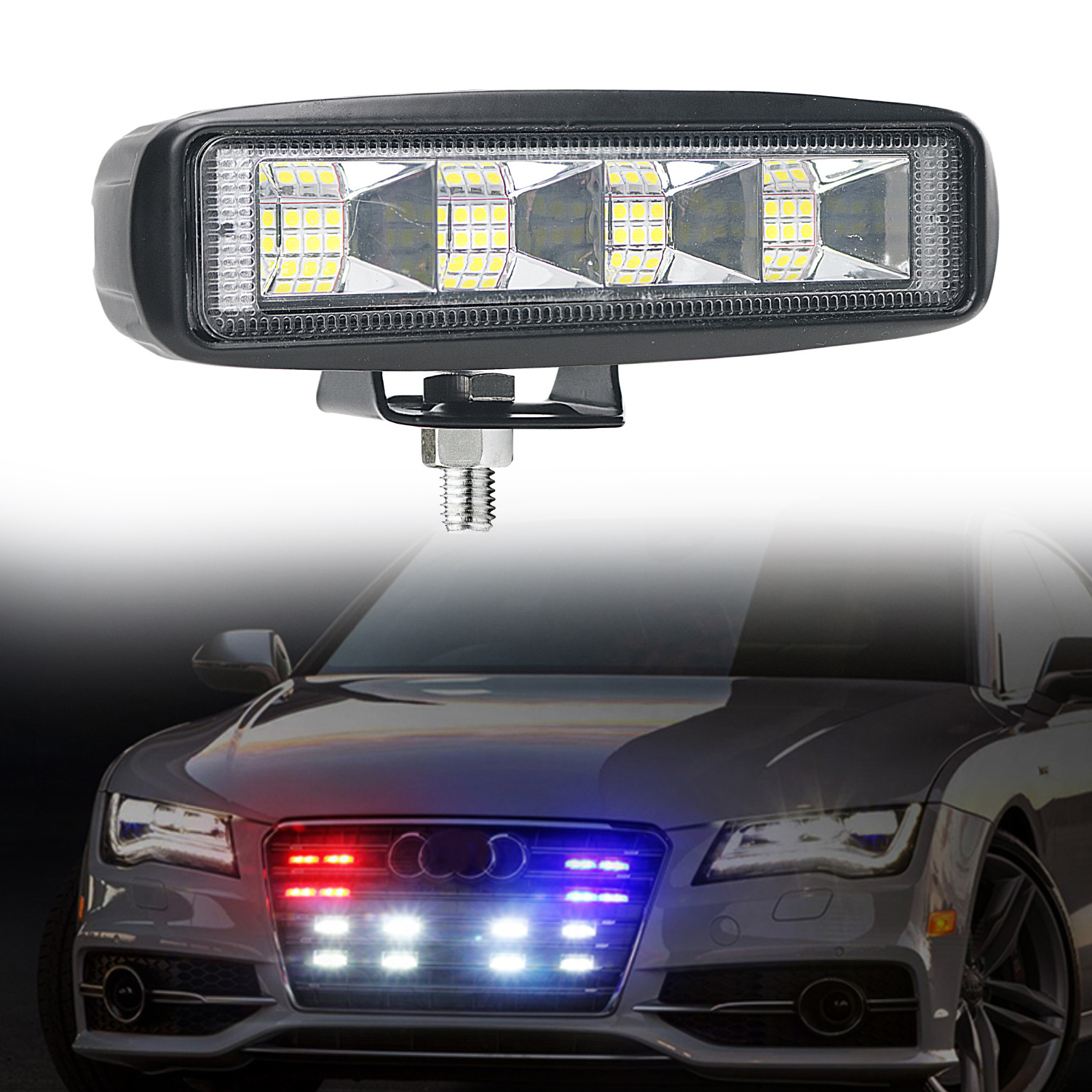 factory OEM ODM  led work light bar 24v12v led car work light flood beam bar car suv atv atv 24 volt led bar light dual color