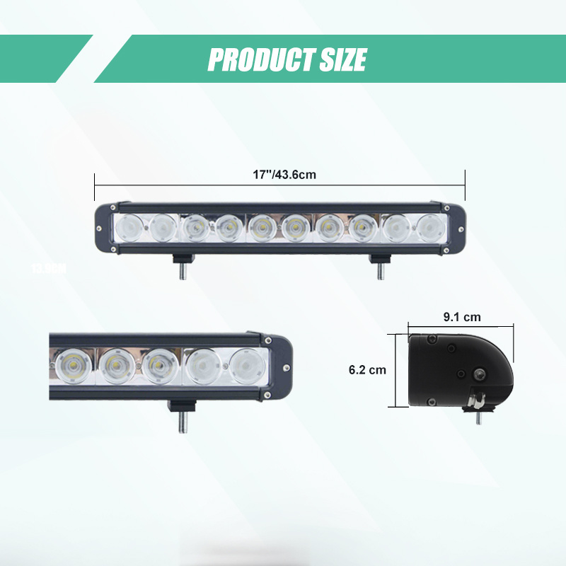 IP68 waterproof 17 inch driving bar 100w led light bar e mark CE RoHs 9-60v led bar light for truck atv boat