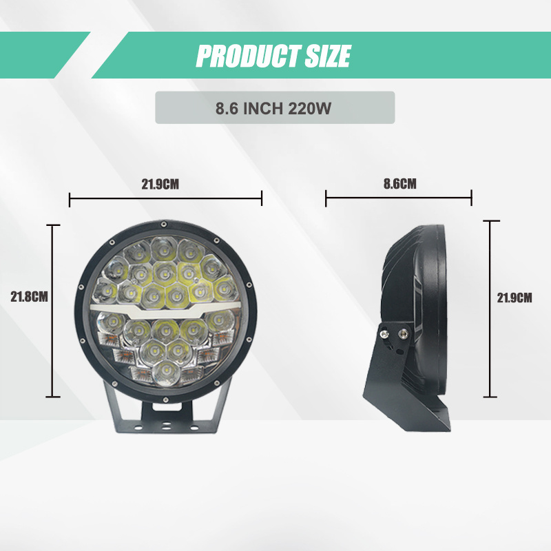 220w multi-functional led driving light 9-60v led light work 9 inch truck led spot light