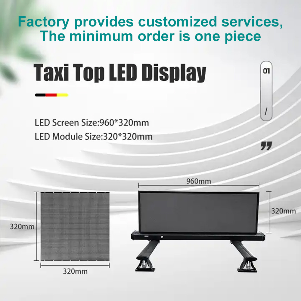 roof top taxi light box car led roof sign TAXI TOP LED DISPLAY ADVERTISING p2.5 CAR ROOF LED DISPLAY Factory Customized Size