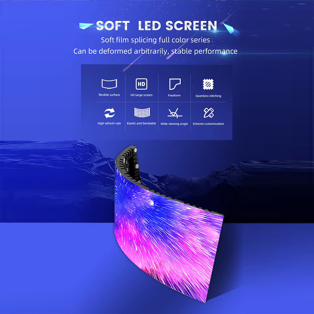 Soft Module Curved Flexible Indoor Advertising Led Screen Irregular Shaped Led Display Screen Manufacturer Oem Odm Factory