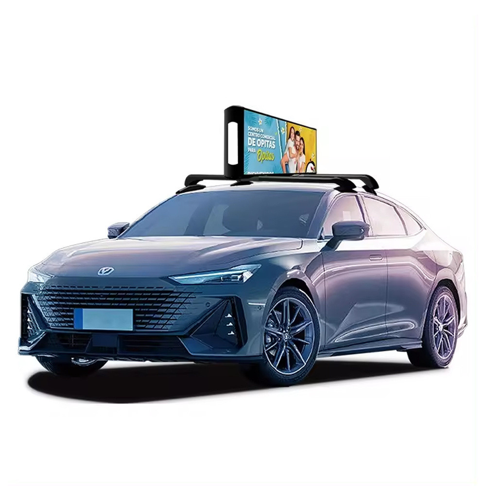 Bluetooth Car Display Led Sign 4G Advertising Taxi Lcd Screen Taxi Top Moving Led Display Digital Taxi Rooftop Advertising Board