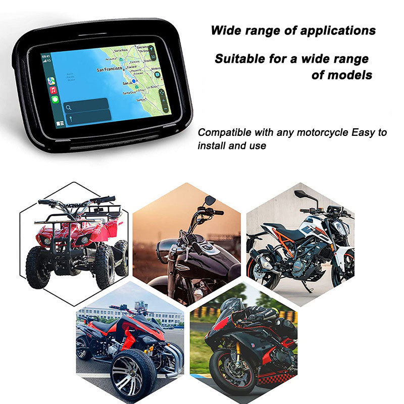 Waterproof Motorcycle GPS Carplay Monitor Android BT Wireless Carplay Motor Bicycle motorcycle gps navigator for motorcycle