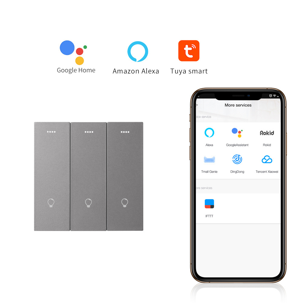 smart life newest timing control 3 gang  zigbee 3.0 smart light switch 2 way smart light switch uk no neutral