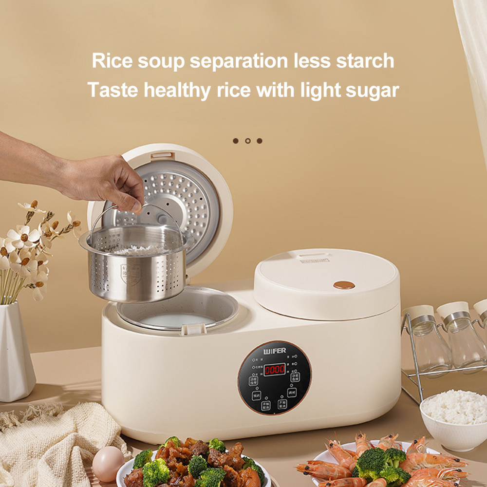 2024 Multi-functional double bile rice cooker household intelligent non-stick cooker cooking rice pot soup two-bile rice cooker