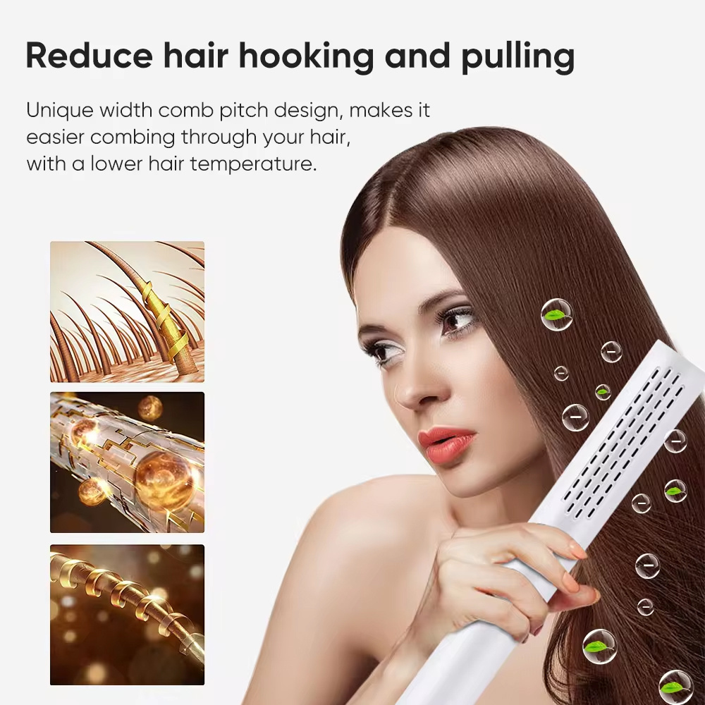 Hair Straightener Brush Hair Straightening Comb Hot Brush Fast Ceramic Ptc Heating Smoothing Brush Oem Odm Factory Manufacturer