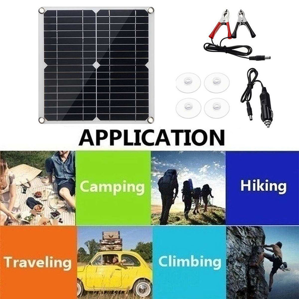 Portable 25W Mono Solar Panel Kit avto auto Trickle battery charger Maintainer with 10A Controller 10V For RV Car Boat