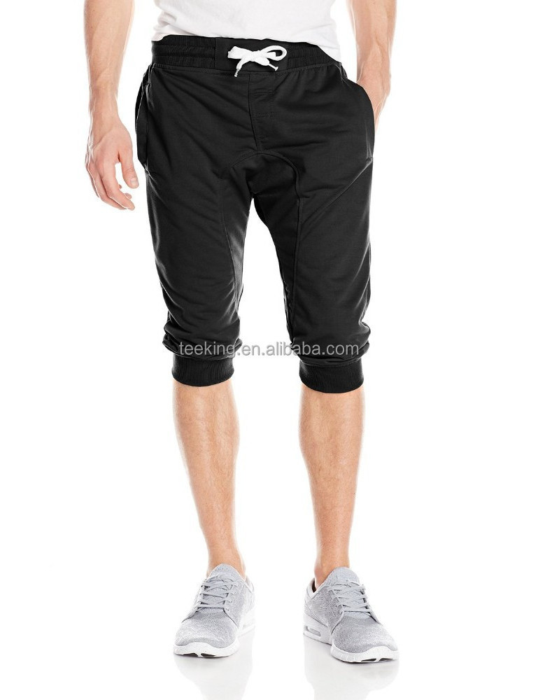 Men's Jogger Capri Pants Basic Solid Colors In 3/4 Length