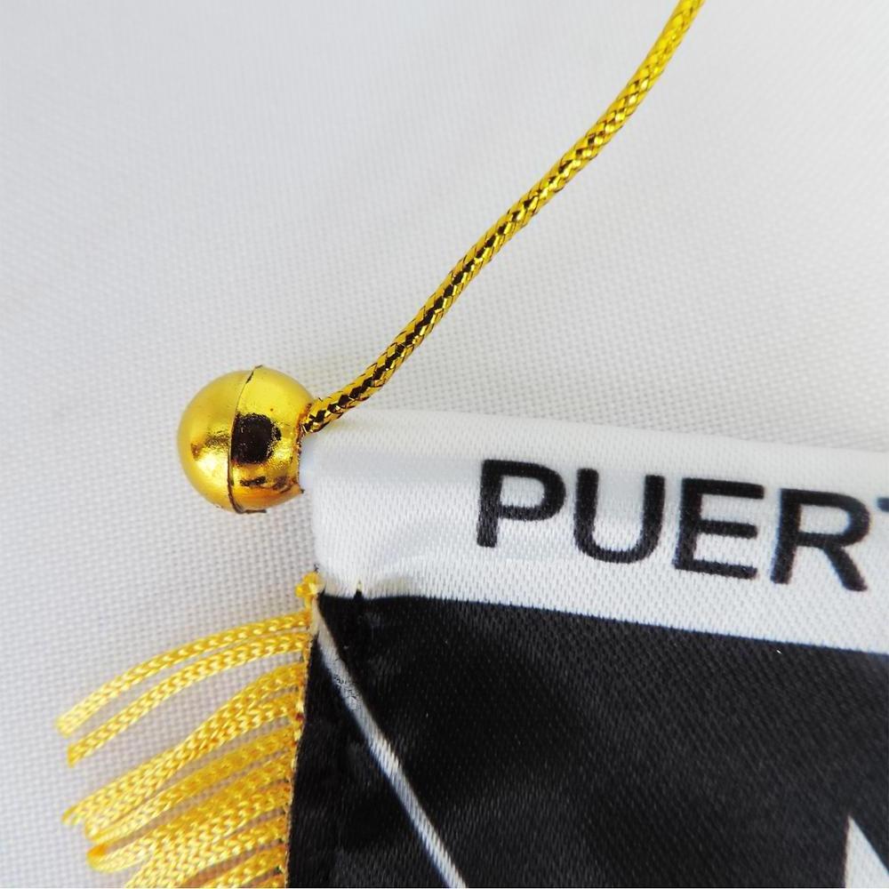 Wholesale Custom Satin Black White Puerto Rico Pennant Flag