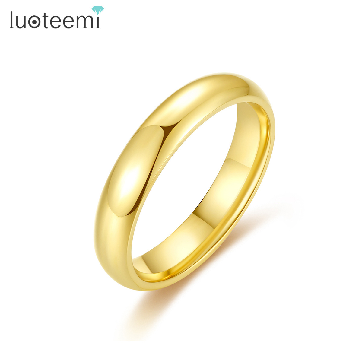 SP-LAM Stainless Steel Metal Promise Couple Gold Plated Jewelry 14K Wedding and Engagement 2021 Ring Set