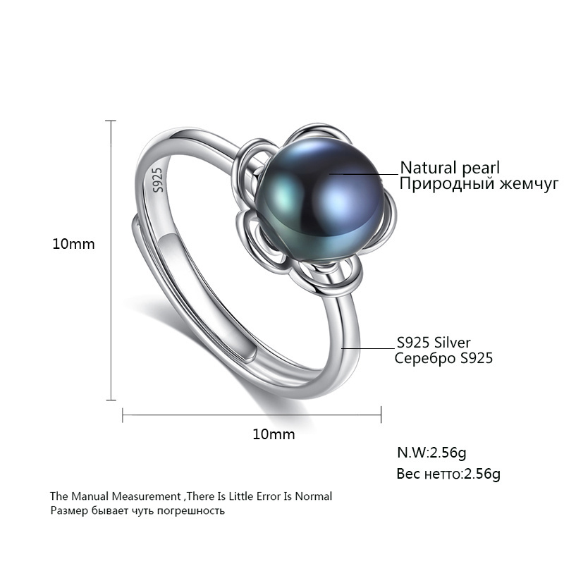 PAG&MAG New Arrivals Fancy Silver Rose Flower Design Ring Mounting Freshwater Pearl Jewelry for Women Engagement Gift